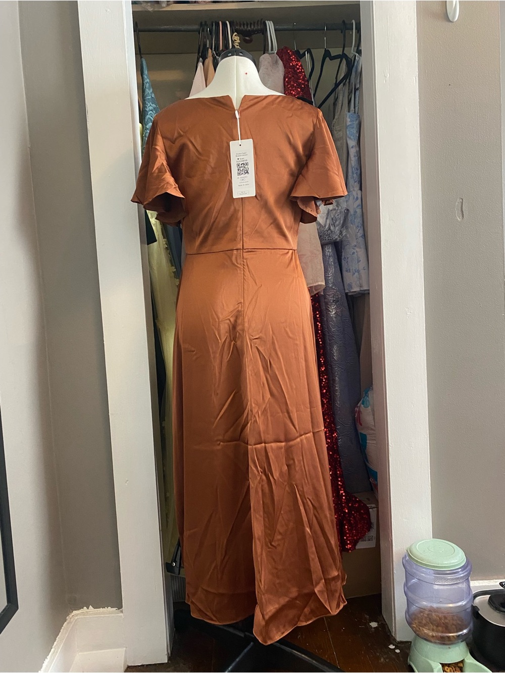 Ever Pretty Copper Brown High-Low Ruffle Dress - Picture 4 of 5